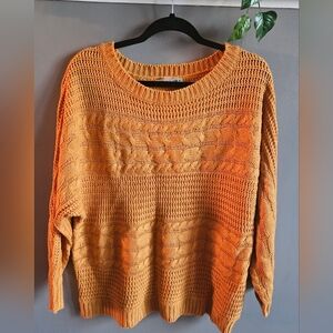 Women's Orange SweaterLove Change Italy Cable Knit Sweater Plus Size Women 2X